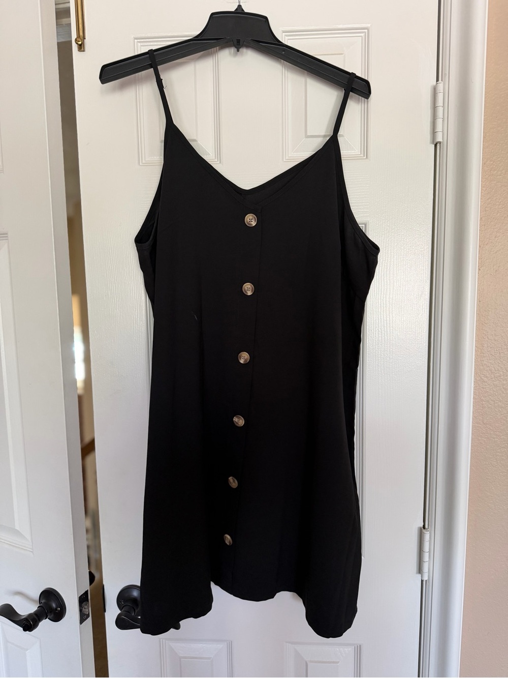 Amazon Black Mini Dress with Button Front
